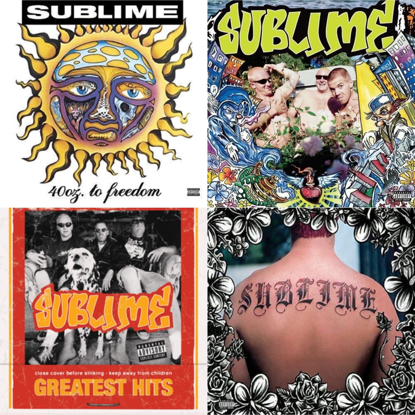 Sublime - 40Oz. To Freedom & Second Hand Smoke & Greatest Hits (X) & Sublime - LP Vinyl Bundle