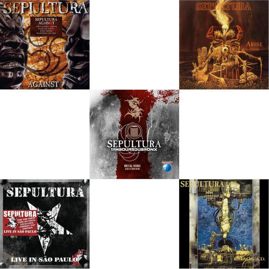 Sepultura - Chaos A.D. (Expanded Edition/2LP) & Metal Veins - Alive At Rock In Rio (Limited/2LP) & Against & Live In Sao Paulo (2LP) & Arise (Expanded Edition)