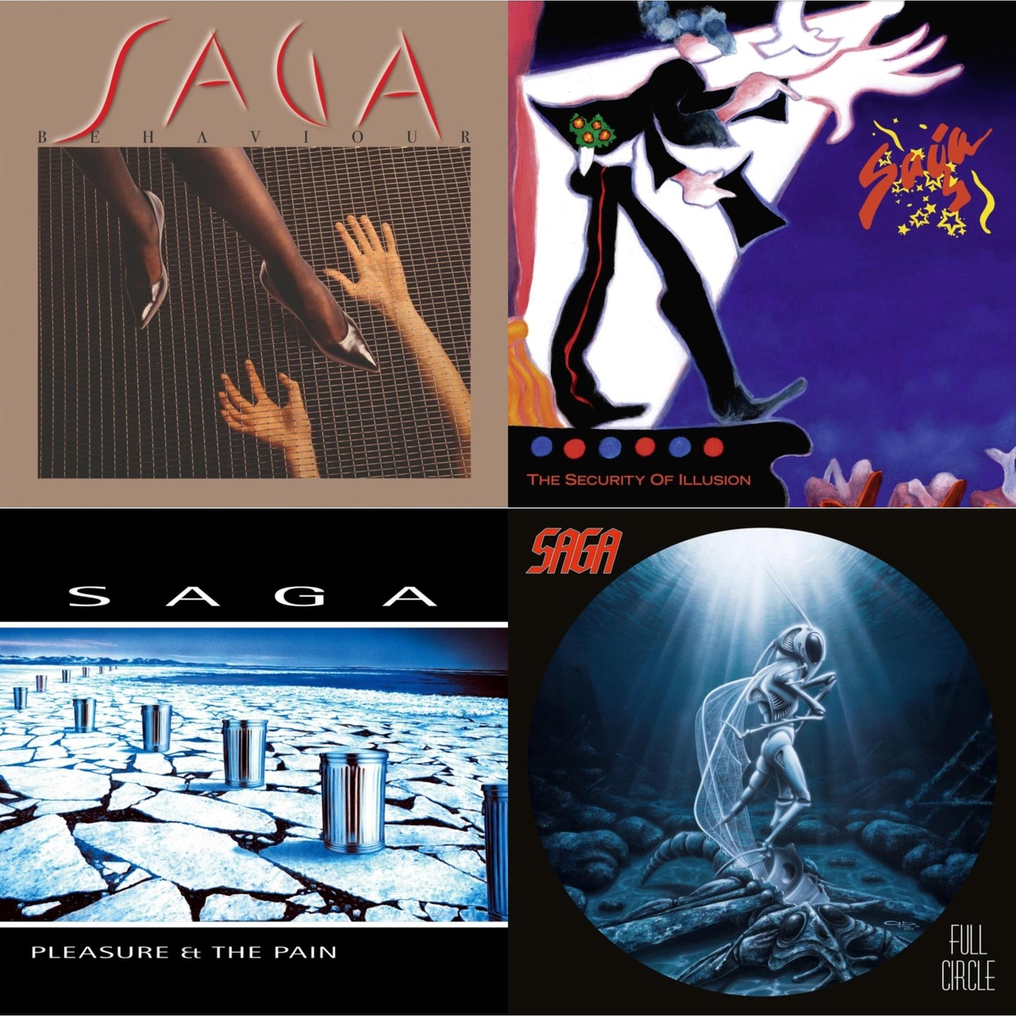 Saga - Behaviour & Security Of Illusion (180G/Remastered) & Pleasure & The Pain & Full Circle (2021 Reissue) - LP Vinyl Bundle
