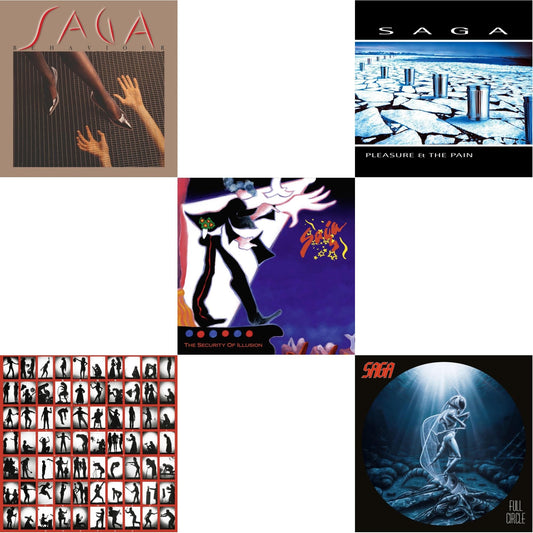 Saga - Behaviour & Beginner's Guide To Throwing Shapes (180G/Remastered) & Security Of Illusion (180G/Remastered) & Pleasure & The Pain & Full Circle (2021 Reissue) - LP Vinyl Bundle