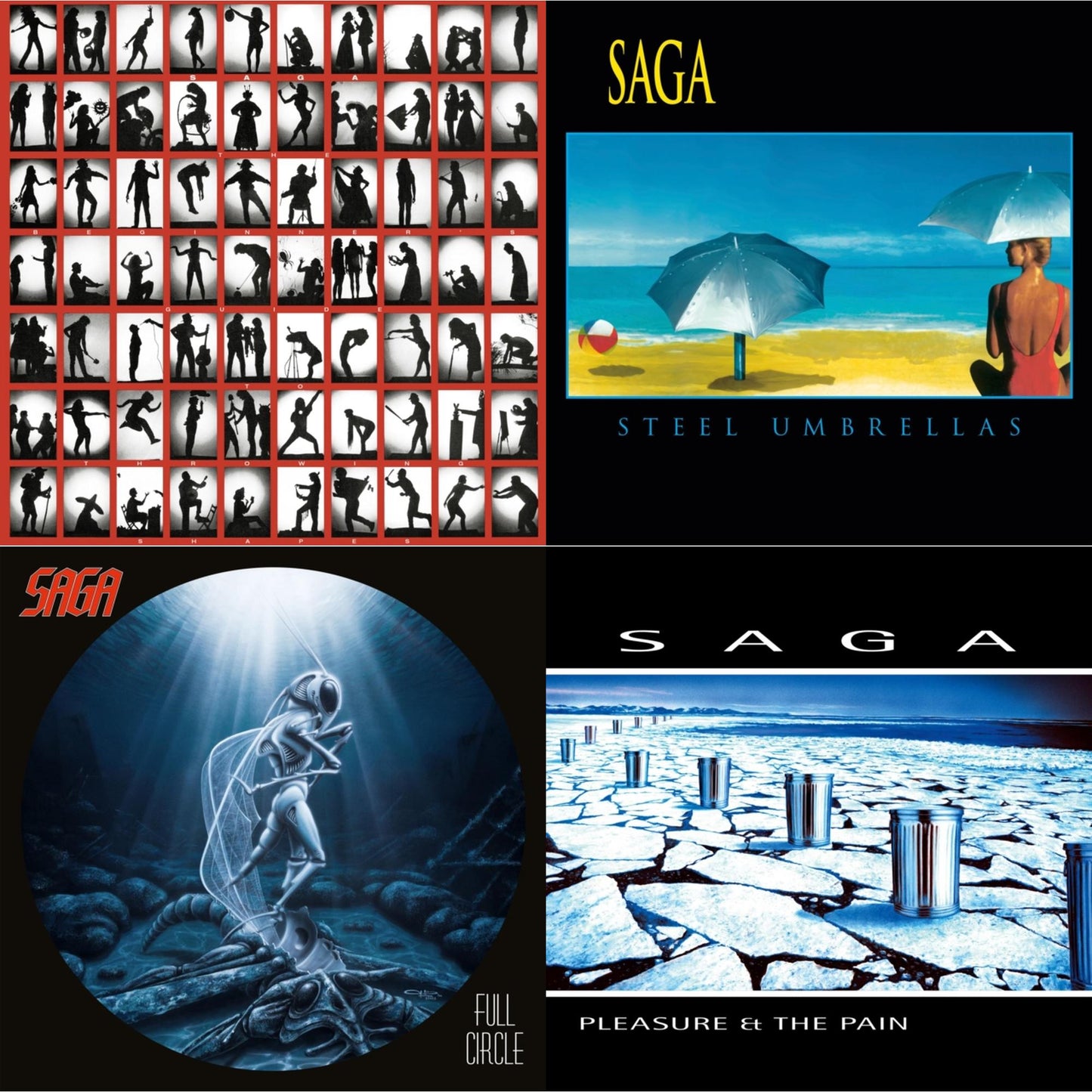 Saga - Beginner's Guide To Throwing Shapes (180G/Remastered) & Steel Umbrellas & Full Circle (2021 Reissue) & Pleasure & The Pain - LP Vinyl Bundle