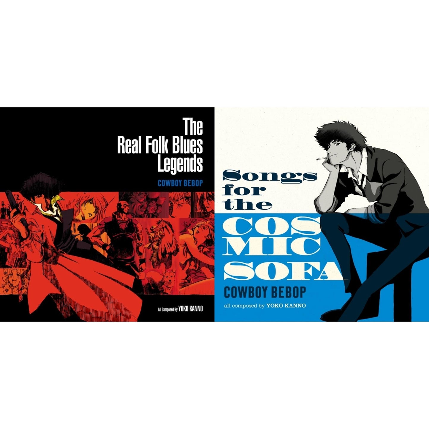 Seatbelts - Cowboy Bebop: The Real Folk Blues Legends (2LP/Red Vinyl) & Cowboy Bebop: Songs For The Cosmic Sofa (Light Blue LP Vinyl)