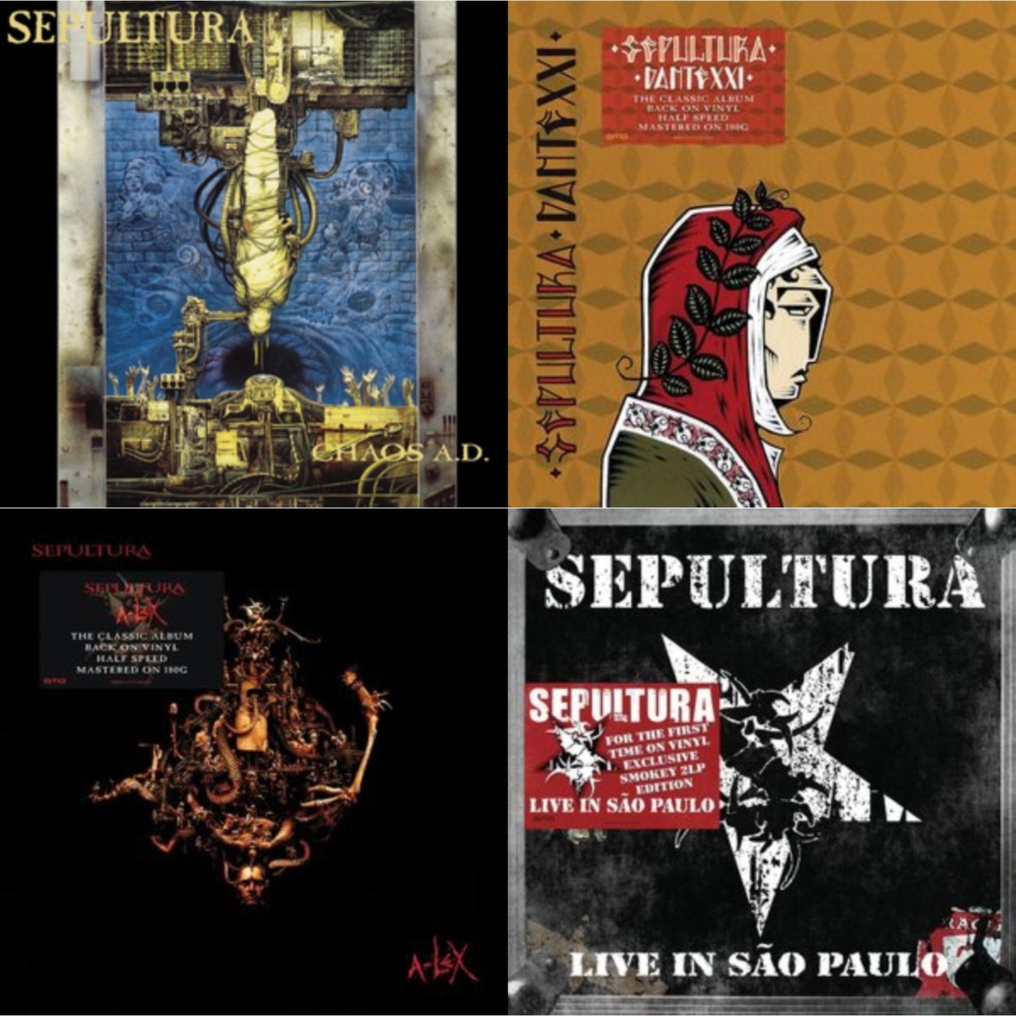 Sepultura - Chaos A.D. (Expanded Edition/2LP) & Dante Xxi & A-Lex (2LP) & Live In Sao Paulo (2LP)