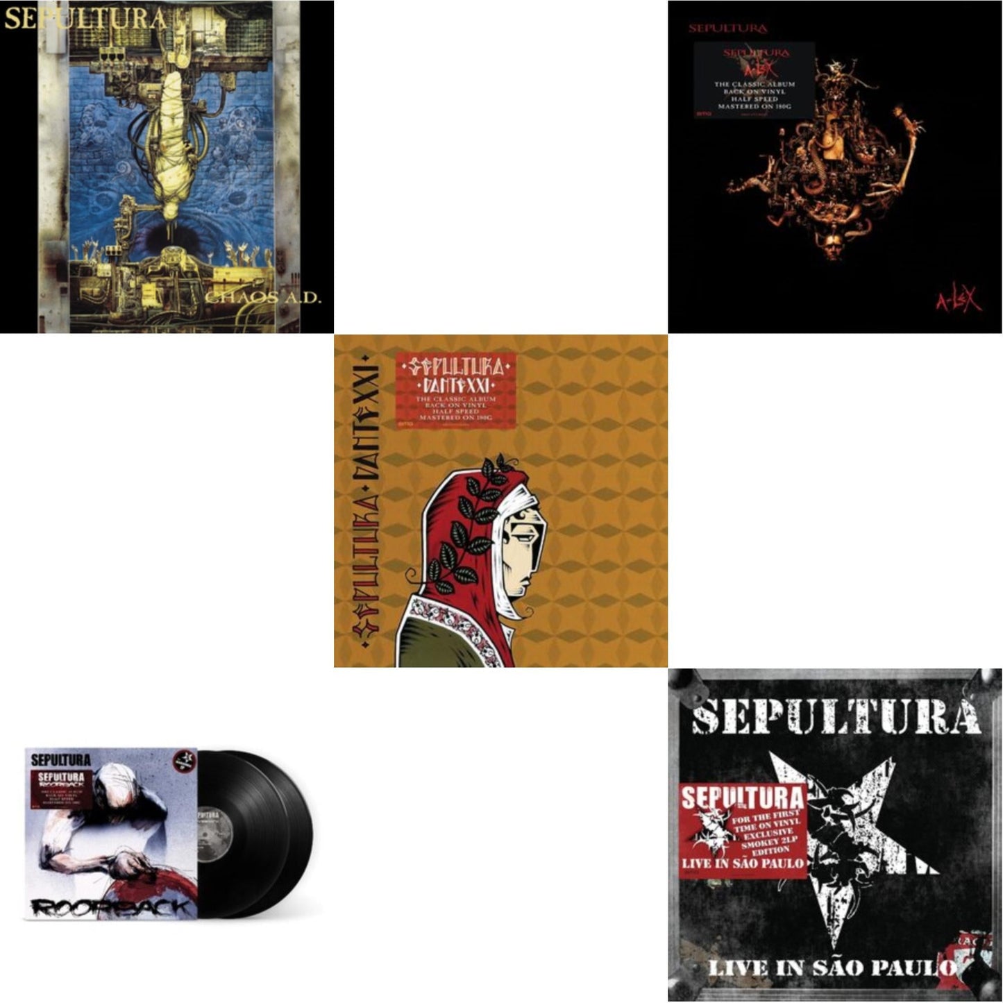 Sepultura - Chaos A.D. (Expanded Edition/2LP) & Roorback & Dante Xxi & A-Lex (2LP) & Live In Sao Paulo (2LP)