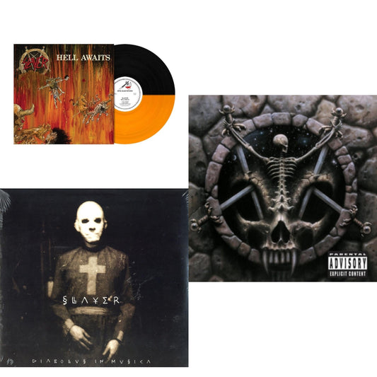 Slayer - Hell Awaits (Transparent Orange & Black Split LP Vinyl) & Diabolus In Musica & Divine Intervention