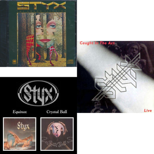 Styx - Grand Illusion & Equinox / Crystal Ball (Remastered) & Caught In The Act Live (Remastered) - CD Bundle