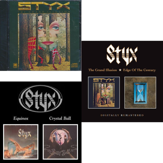 Styx - Grand Illusion & Equinox / Crystal Ball (Remastered) & Grand Illusion / Edgge Of The Century - CD Bundle