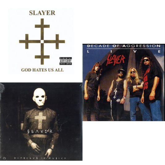 Slayer - Diabolus In Musica & God Hates Us All & Live: Decade Of Aggression - LP Vinyl Bundle