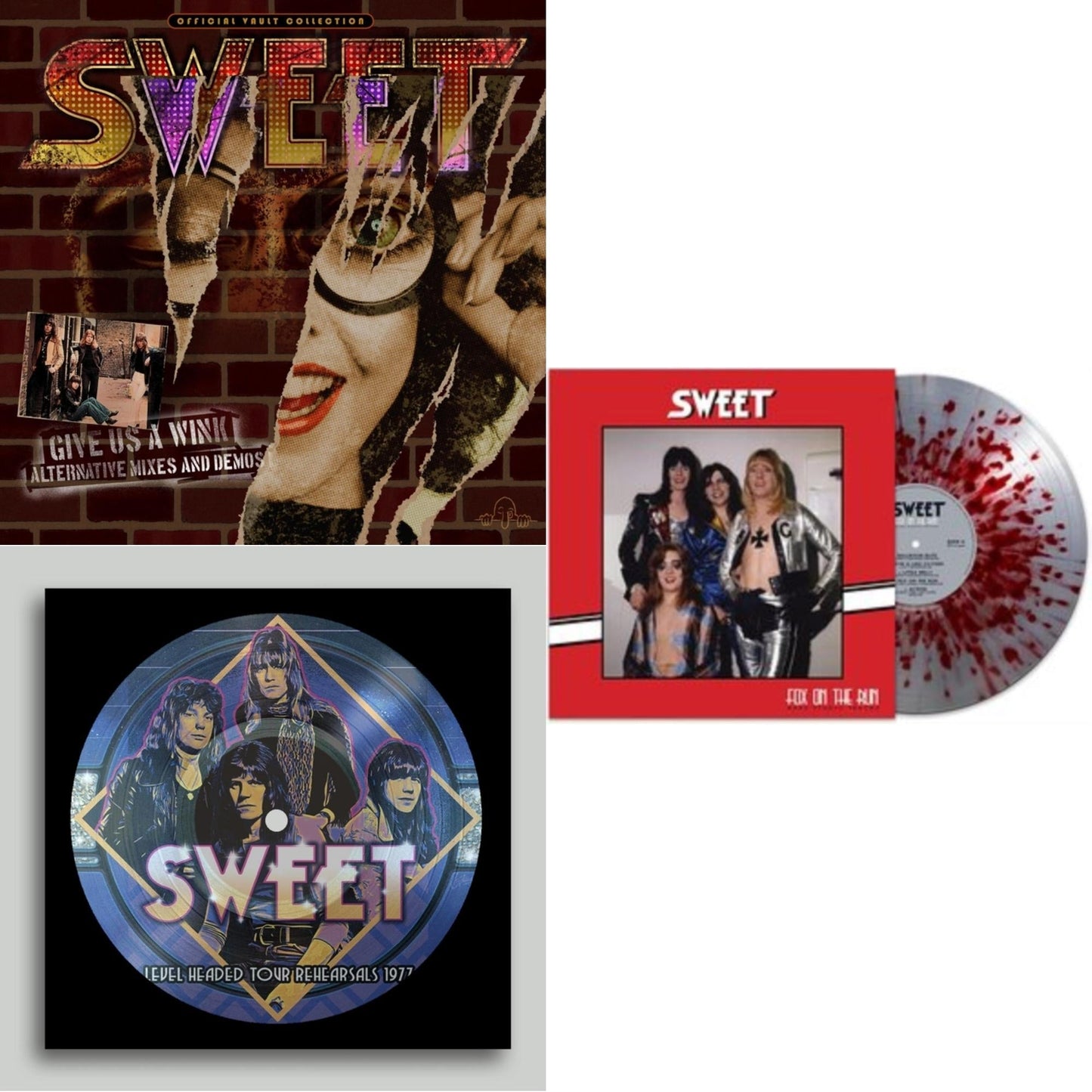 Sweet - Level Headed Tour Rehearsals 1977 (Picture Disc) & Give Us A Wink (Alt. Mixes & Demos) (2LP) (Rsd) & Fox On The Run - Rare Studio Tracks (Color LP Vinyl)