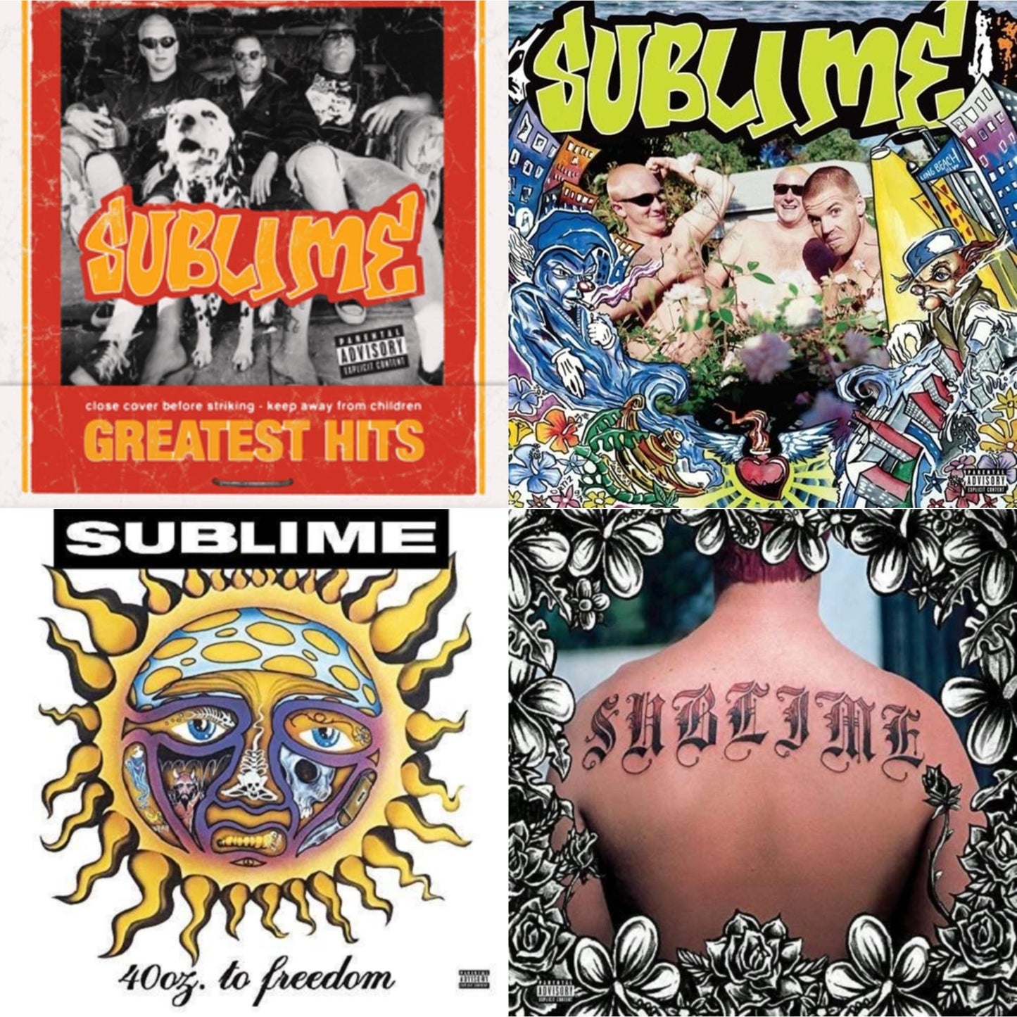 Sublime - 40Oz. To Freedom & Second Hand Smoke & Sublime & Greatest Hits (X) - LP Vinyl Bundle