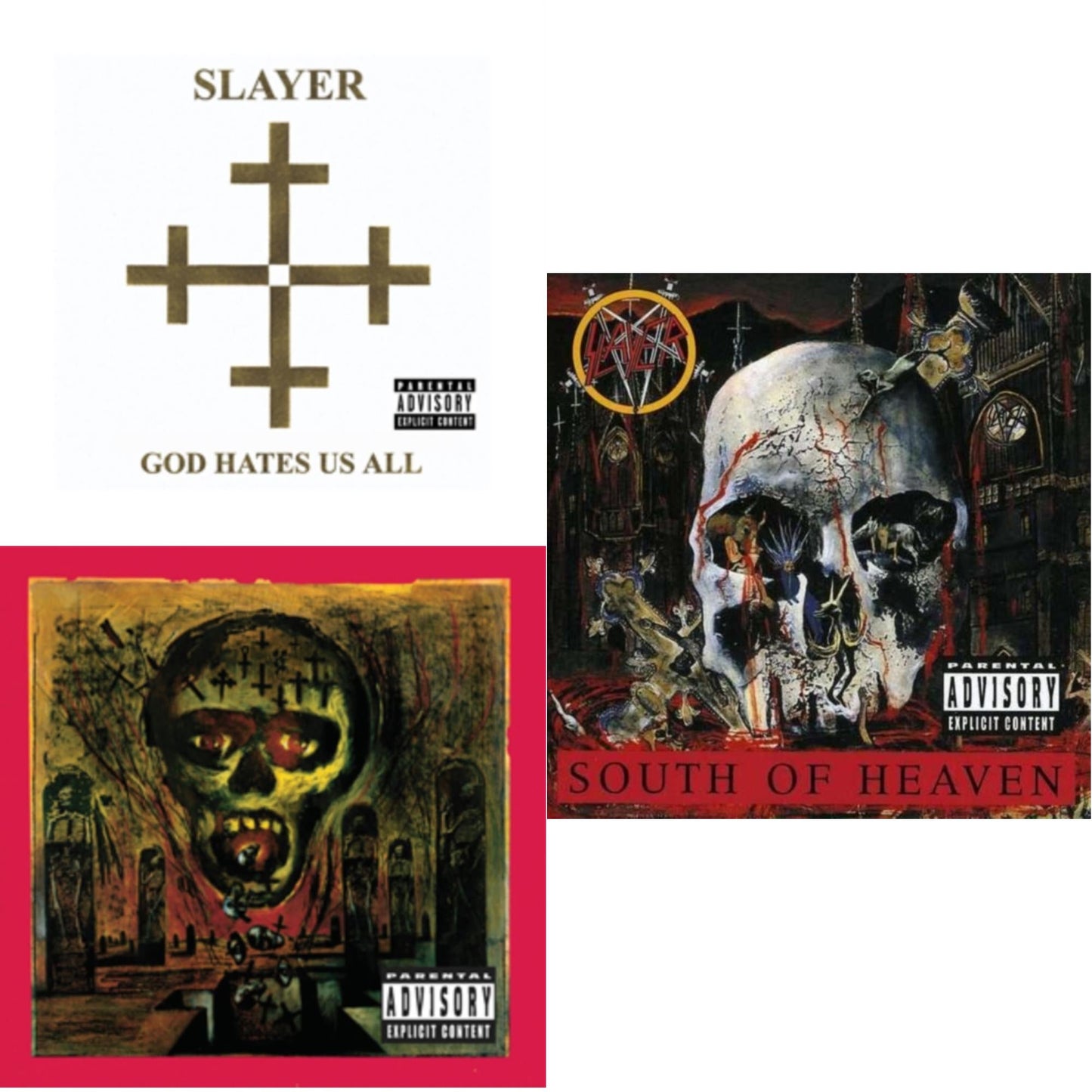Slayer - God Hates Us All & Seasons In The Abyss & South Of Heaven - CD Bundle