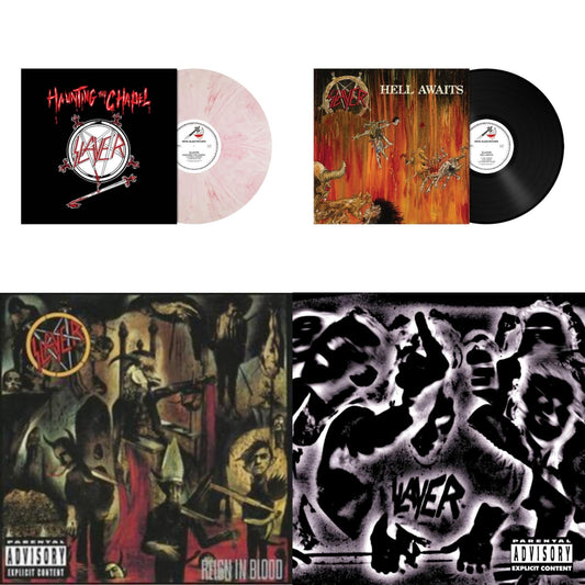 Slayer - Haunting The Chapel (Red & White Marbled LP Vinyl) & Hell Awaits (180G) & Reign In Blood & Undisputed Attitude