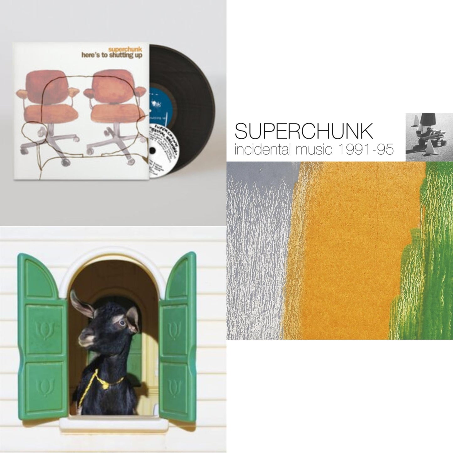 Superchunk - Incidental Music: 1991 - 1995 (Reissue/2LP/1-Green/2-Orange Vinyl) & Here's To Shutting Up (LP/CD/Dl Card) & Wild Loneliness
