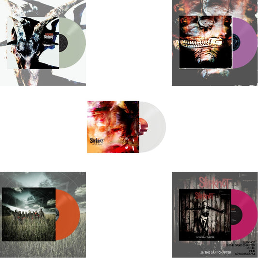 Slipknot - End, So Far (Clear Vinyl/2LP) & Iowa (X) (2LP/Color Vinyl) & Volume 3: The Subliminal Verses (X) (Violet Vinyl/2LP) & All Hope Is Gone (Orange Vinyl/2LP) & .5: The Gray Chapter (X) (Pink Vinyl/2LP)