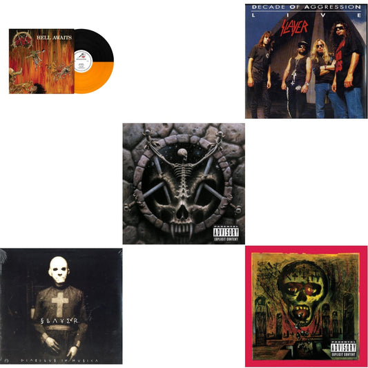 Slayer - Hell Awaits (Transparent Orange & Black Split LP Vinyl) & Diabolus In Musica & Divine Intervention & Live: Decade Of Aggression & Seasons In Abyss
