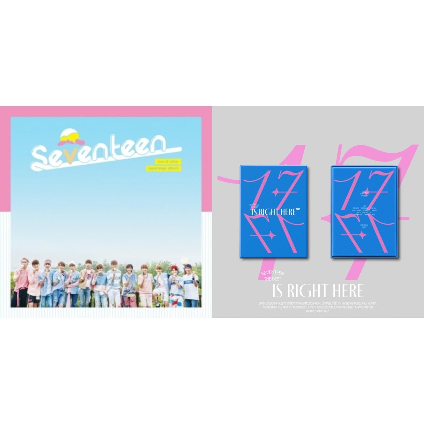 Seventeen - Seventeen Best Album 17 Is Right Here (Dear Ver.) & Love & Letter (Reissue) - CD Bundle