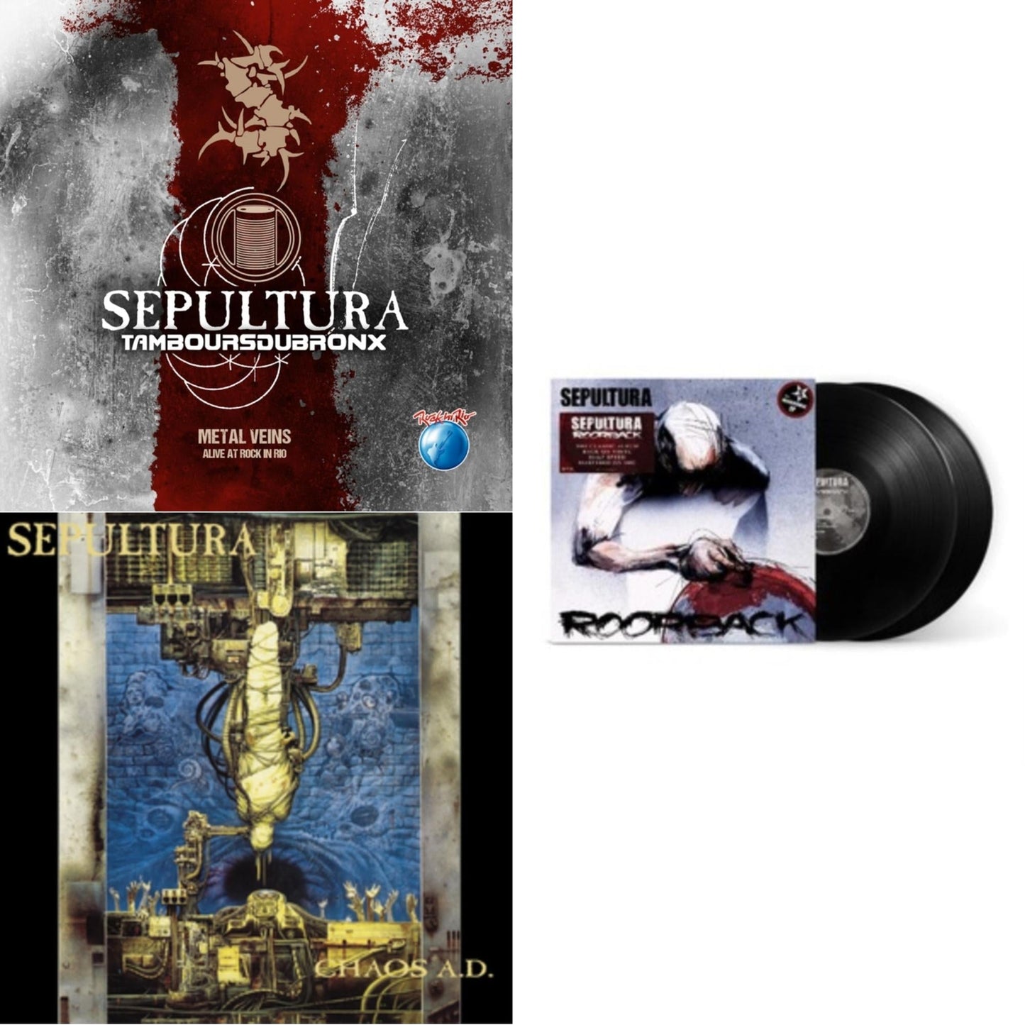 Sepultura - Chaos A.D. (Expanded Edition/2LP) & Metal Veins - Alive At Rock In Rio (Limited/2LP) & Roorback