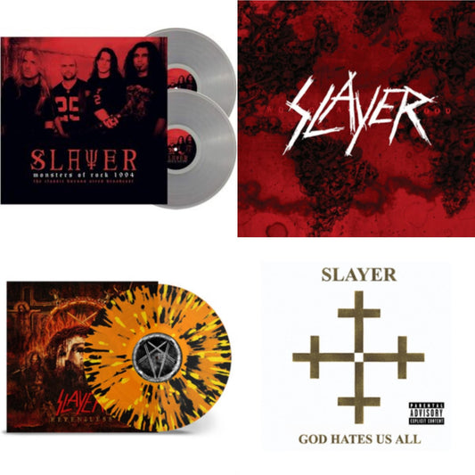Slayer - God Hates Us All & World Painted Blood & Repentless (Trans Orange Yellow Black Splatter LP Vinyl) & Monsters Of Rock 1994 (2LP/140G/Clear Vinyl)