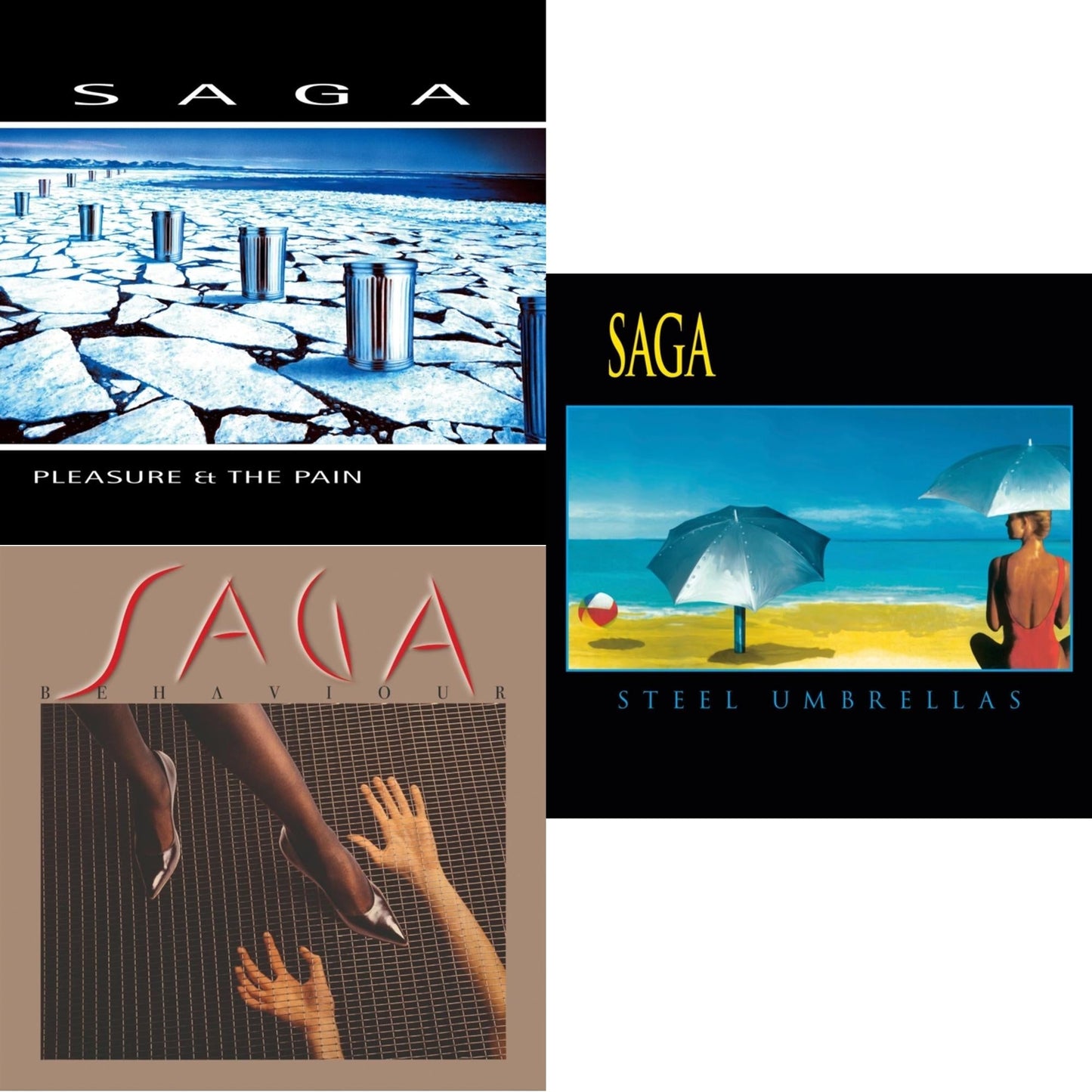 Saga - Behaviour & Steel Umbrellas & Pleasure & The Pain - LP Vinyl Bundle