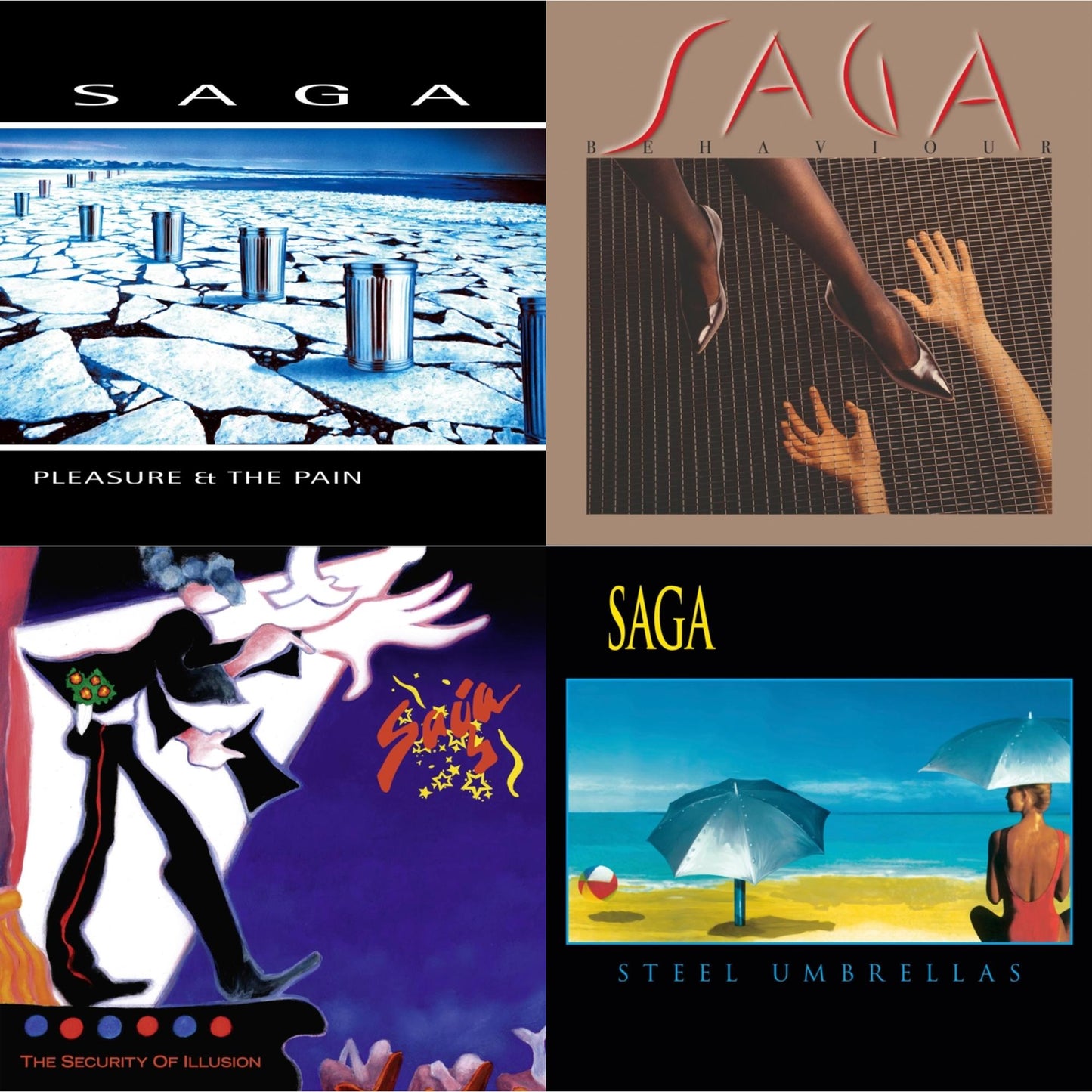 Saga - Behaviour & Security Of Illusion (180G/Remastered) & Steel Umbrellas & Pleasure & The Pain - LP Vinyl Bundle