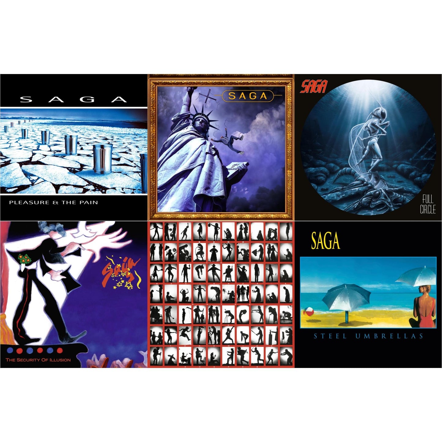 Saga - Beginner's Guide To Throwing Shapes (180G/Remastered) & Security Of Illusion (180G/Remastered) & Steel Umbrellas & Generation 13 (2LP) & Pleasure & The Pain & Full Circle (2021 Reissue)