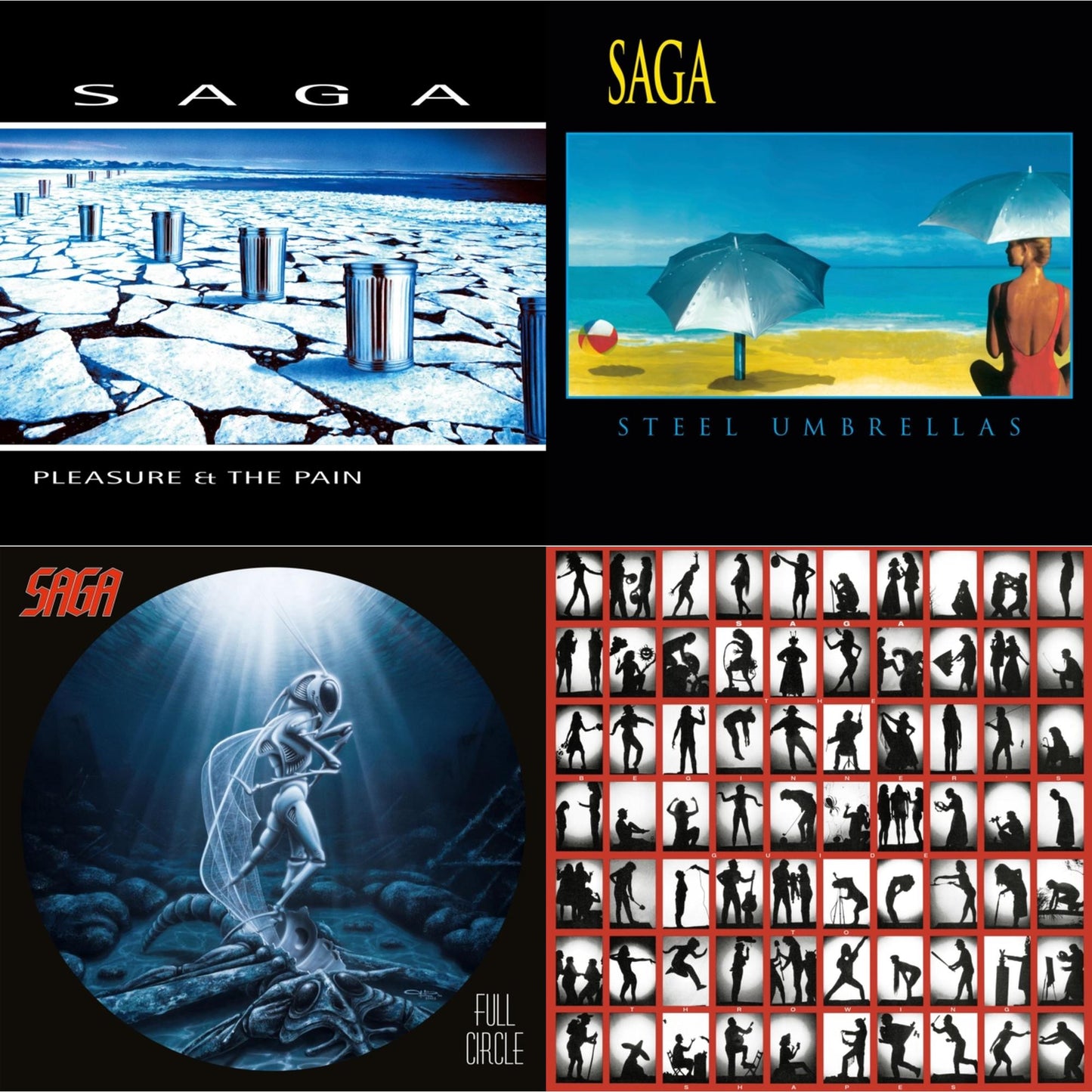 Saga - Pleasure & The Pain & Steel Umbrellas & Full Circle (2021 Reissue) & Beginner's Guide To Throwing Shapes (180G/Remastered) - LP Vinyl Bundle