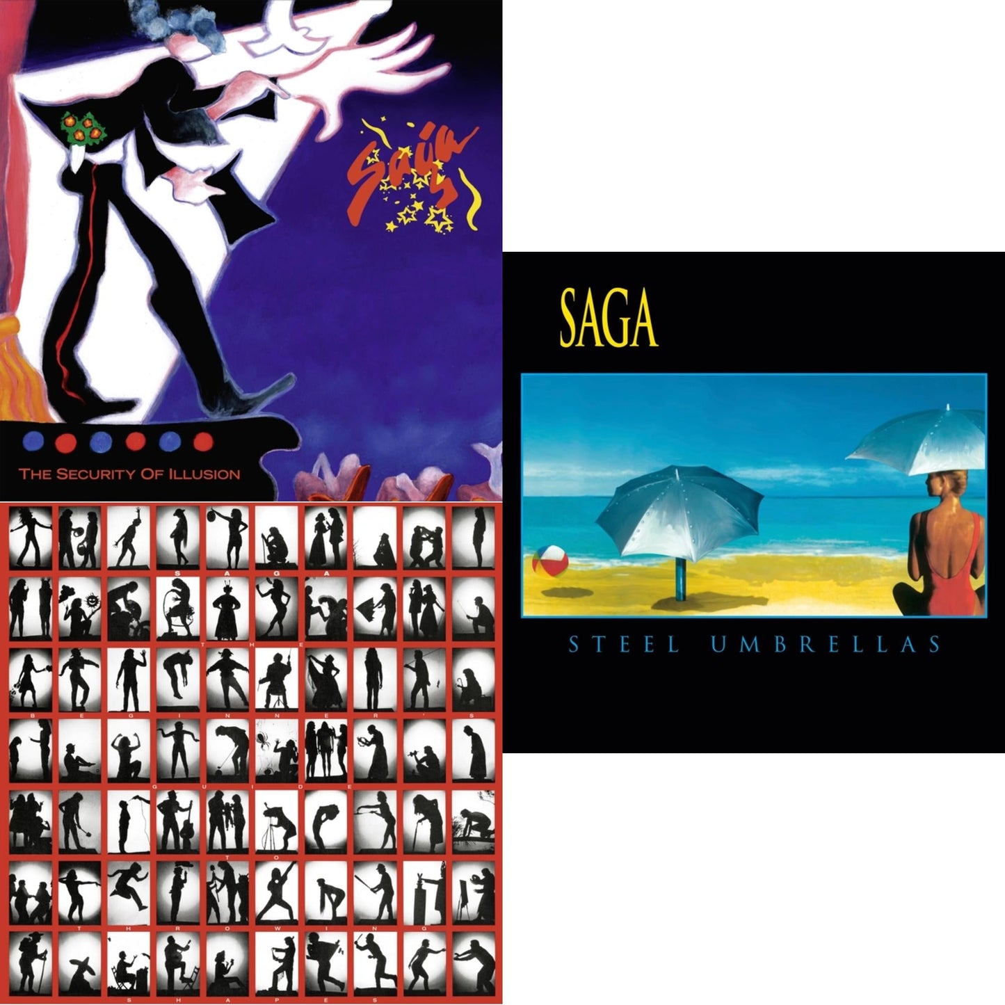 Saga - Beginner's Guide To Throwing Shapes (180G/Remastered) & Security Of Illusion (180G/Remastered) & Steel Umbrellas - LP Vinyl Bundle