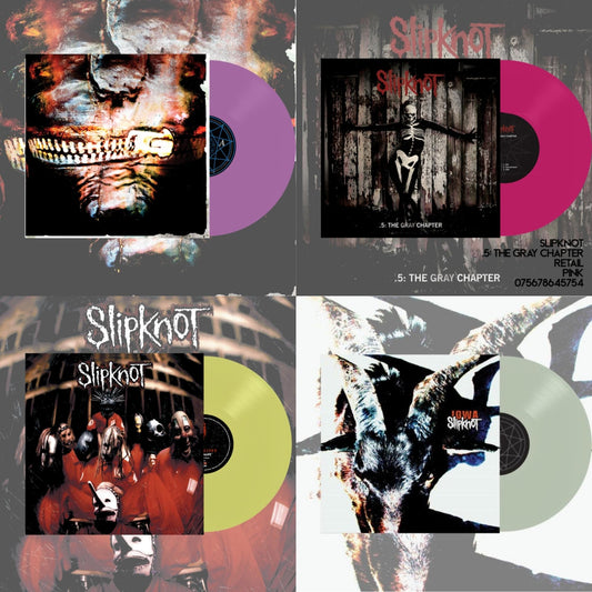 Slipknot - Slipknot (Lemon LP Vinyl) & Iowa (X) (2LP/Color Vinyl) & Volume 3: The Subliminal Verses (X) (Violet Vinyl/2LP) & .5: The Gray Chapter (X) (Pink Vinyl/2LP)