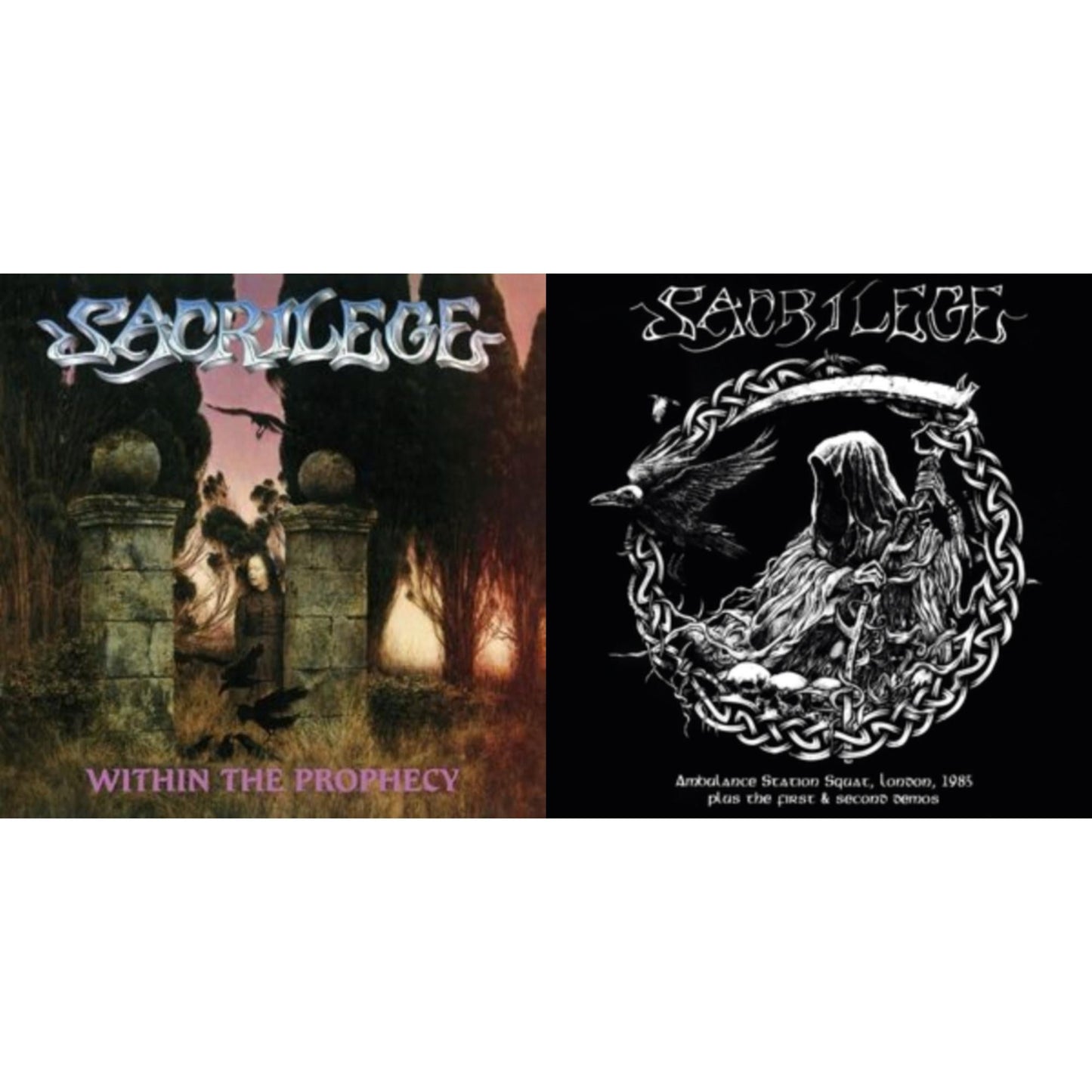 Sacrilege - Ambulance Station Squat London 1985 / 1St & 2Nd Demos (Clear/Black Splatter LP Vinyl) & Within The Prophecy (Clear/Purple Splatter LP Vinyl)