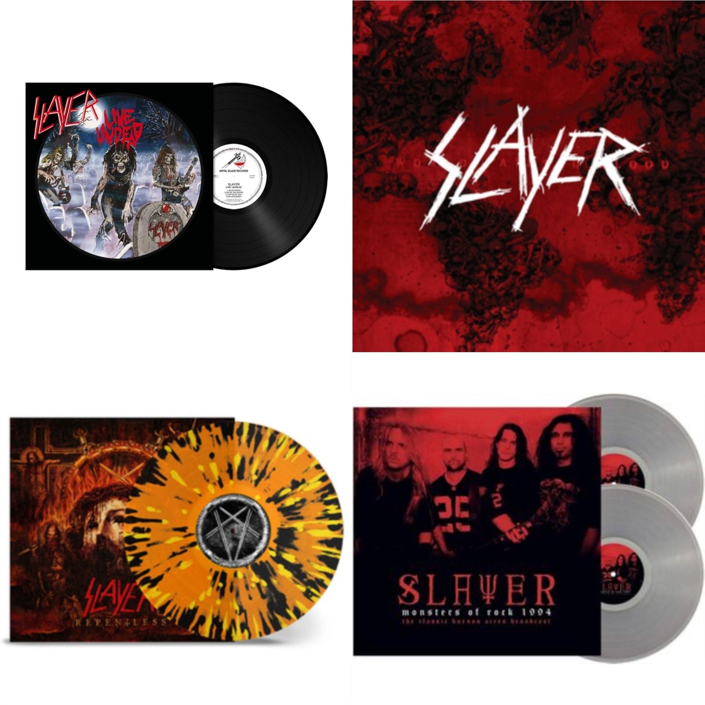 Slayer - Live Undead (180G) & World Painted Blood & Repentless (Trans Orange Yellow Black Splatter LP Vinyl) & Monsters Of Rock 1994 (2LP/140G/Clear Vinyl)