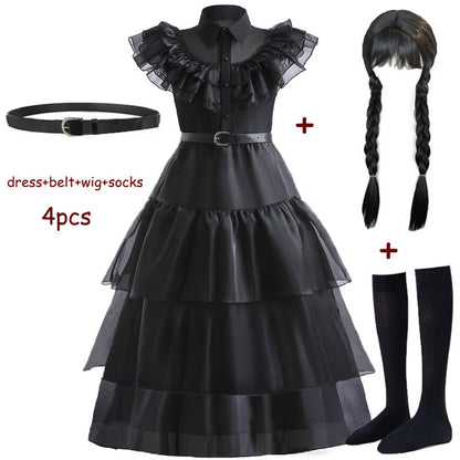Wednesday Addams Cosplay Costume for Teens