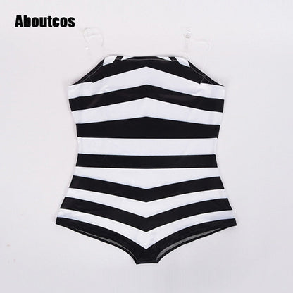 Striped Swimsuit Barbiee Cosplay Costume for Halloween