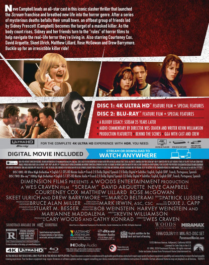 Scream (1996) - Limited Edition Steelbook (4K Ultra HD + Blu-ray + Digital)