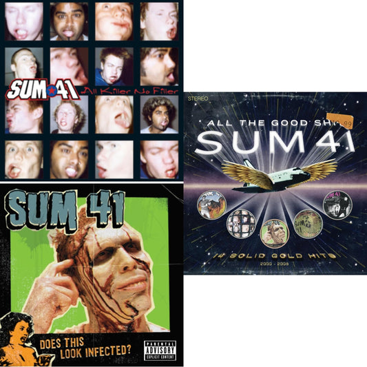 Sum 41 - All Killer No Filler & Does This Look Infected? (Green & Blue LP Vinyl) & All The Good Sh**: 14 Solid Gold Hits 2001-2008