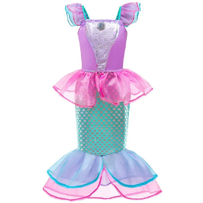 Girls Princess Dress Kids Cinderella Snow White Aurora Sofia Rapunzel Cinderella Halloween Costume