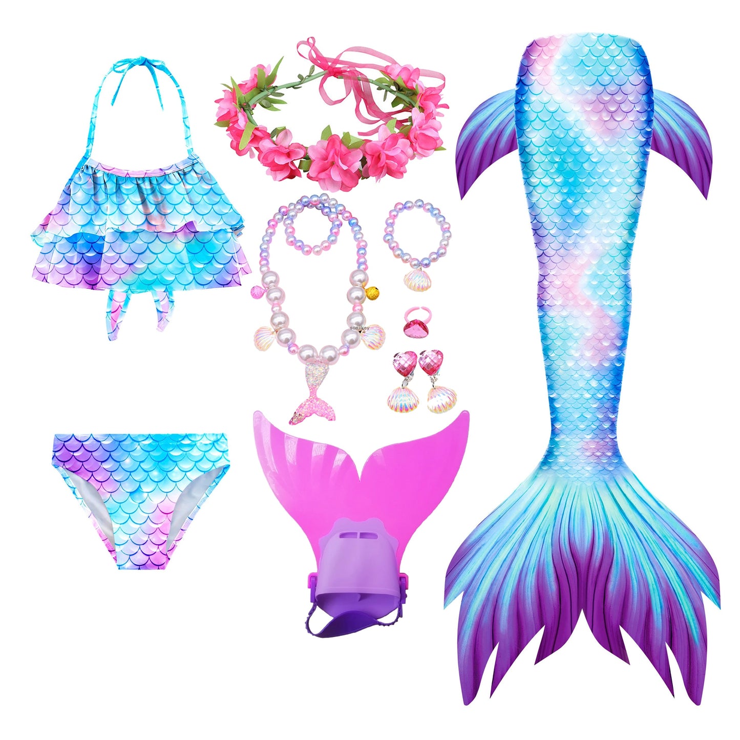 Swimming Mermaid Tail Girls Costume