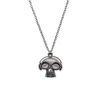 Metal Pumpkin Skeleton Skull Necklace