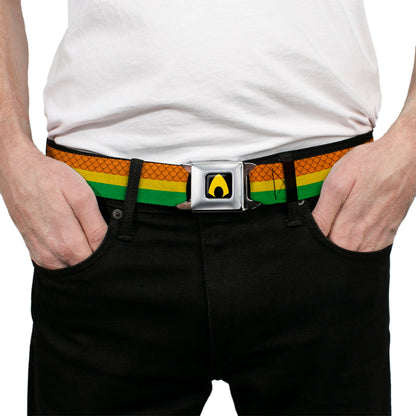 Aquaman Rasta Logo Full Color Black Yellow Seatbelt Belt