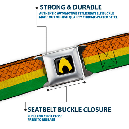 Aquaman Rasta Logo Full Color Black Yellow Seatbelt Belt