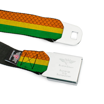 Aquaman Rasta Logo Full Color Black Yellow Seatbelt Belt