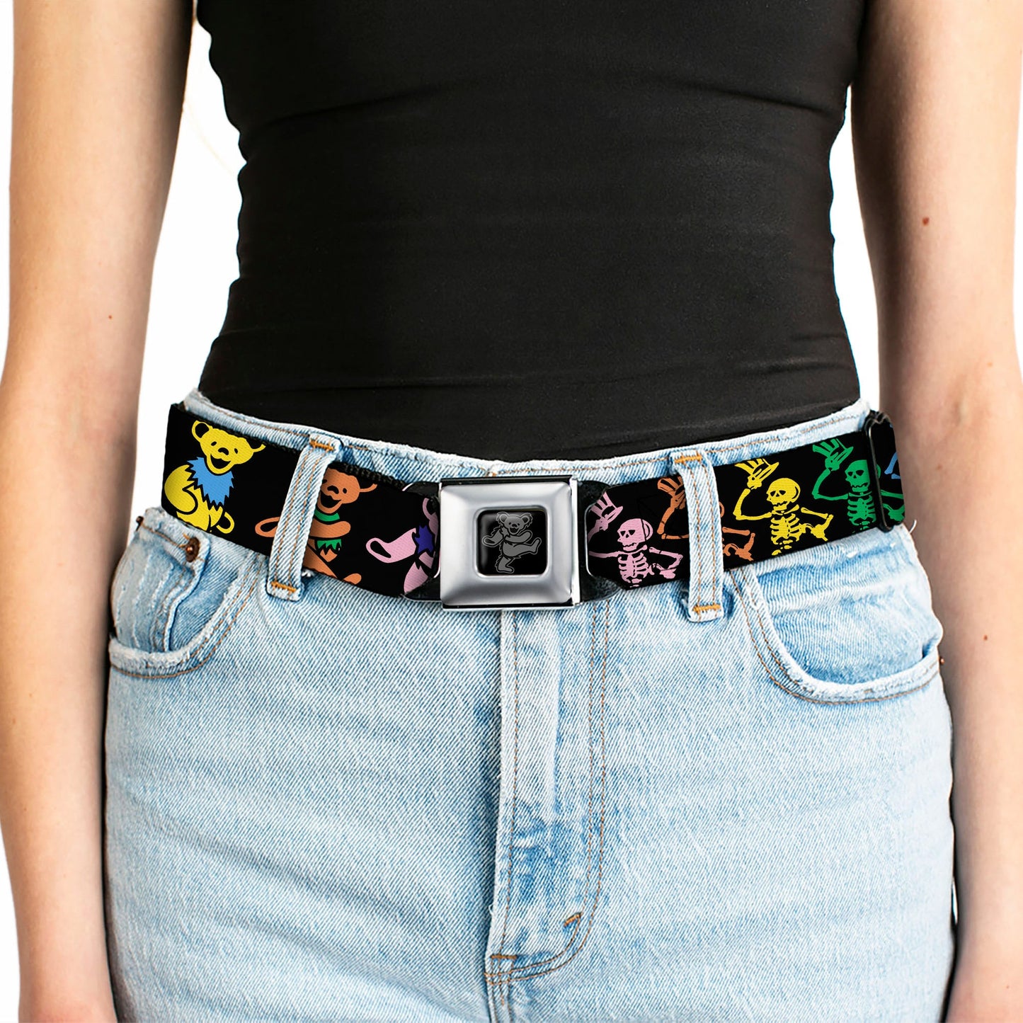 Grateful Dead Bears and Skeletons Seatbelt Belt
