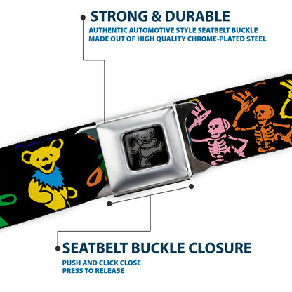 Grateful Dead Bears and Skeletons Seatbelt Belt