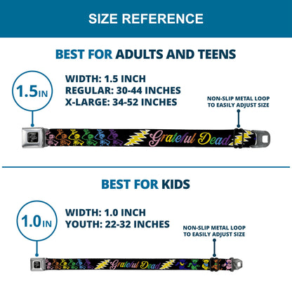 Grateful Dead Bears and Skeletons Seatbelt Belt