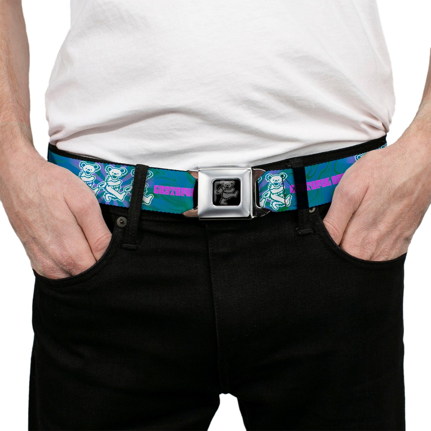 Grateful Dead Dancing Bear Trio Seatbelt Belt