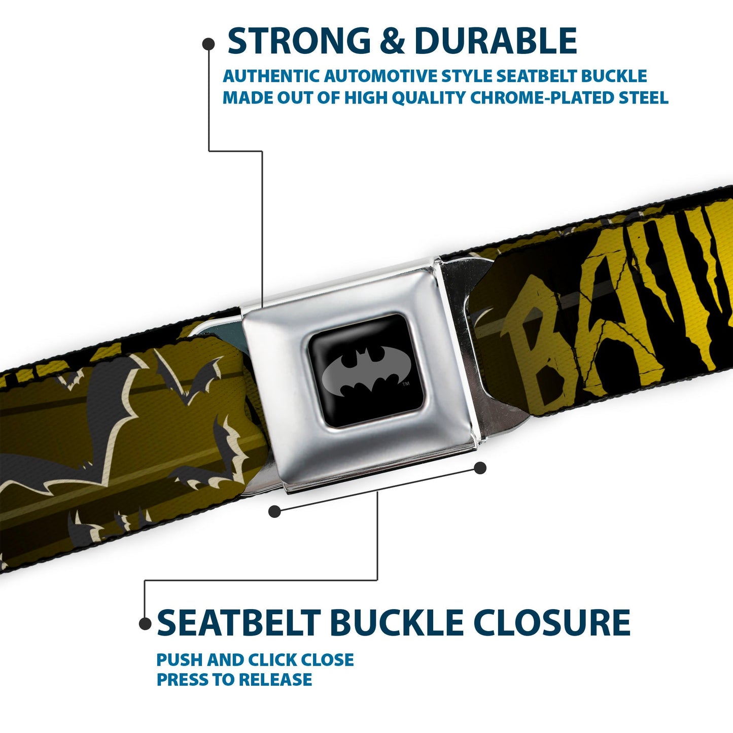 Batman Flying Bats Seatbelt Belt