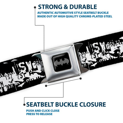 Batman Action Verbiage Seatbelt Belt