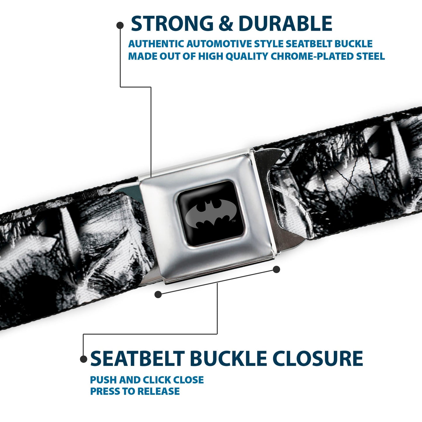 Batman Bat Shield Sketch Seatbelt Belt
