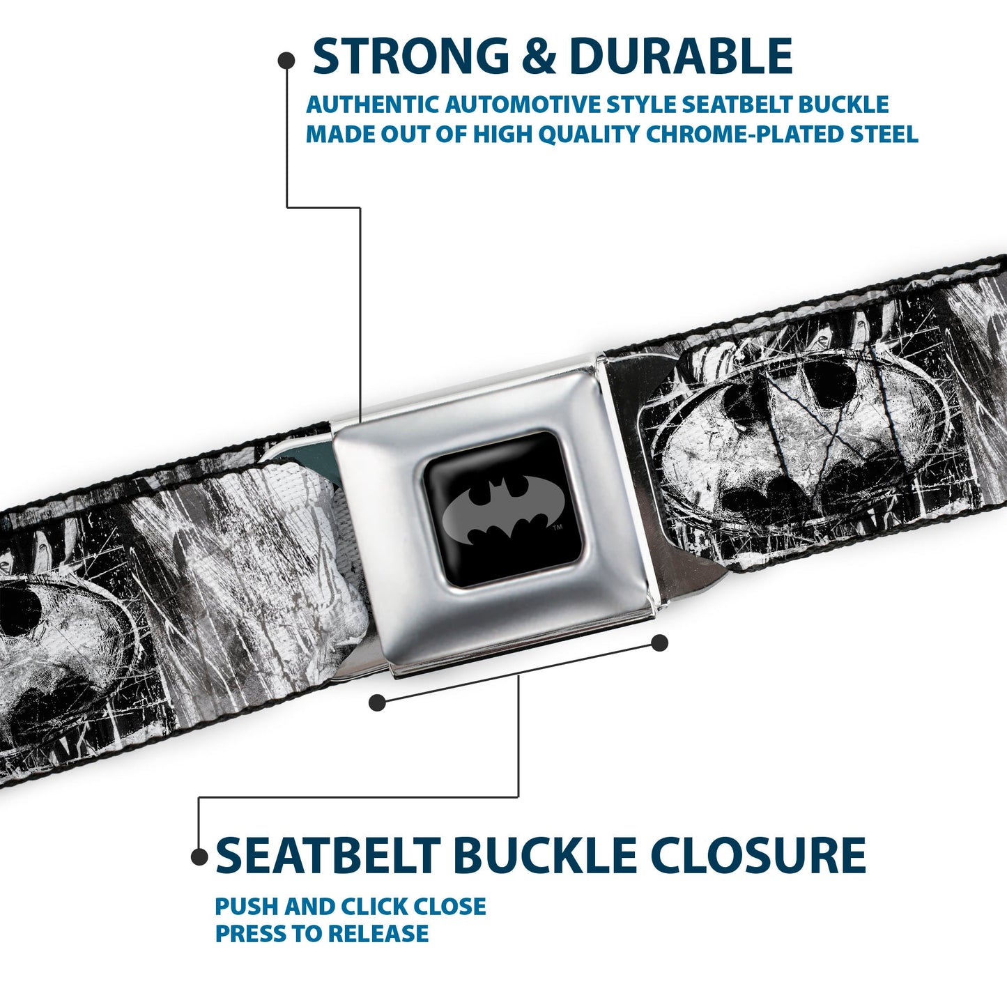Batman Batman Face Seatbelt Belt
