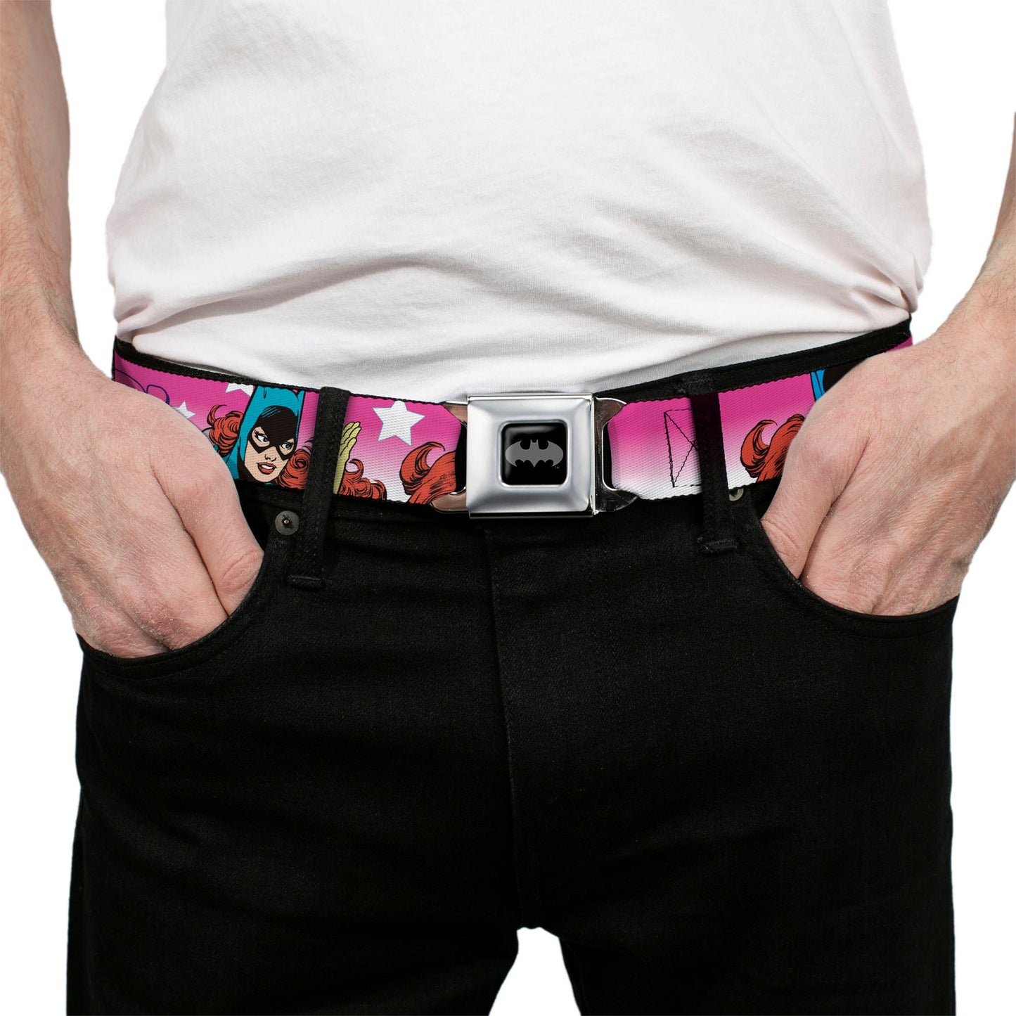 Batman Batgirl Bubble Letters Seatbelt Belt