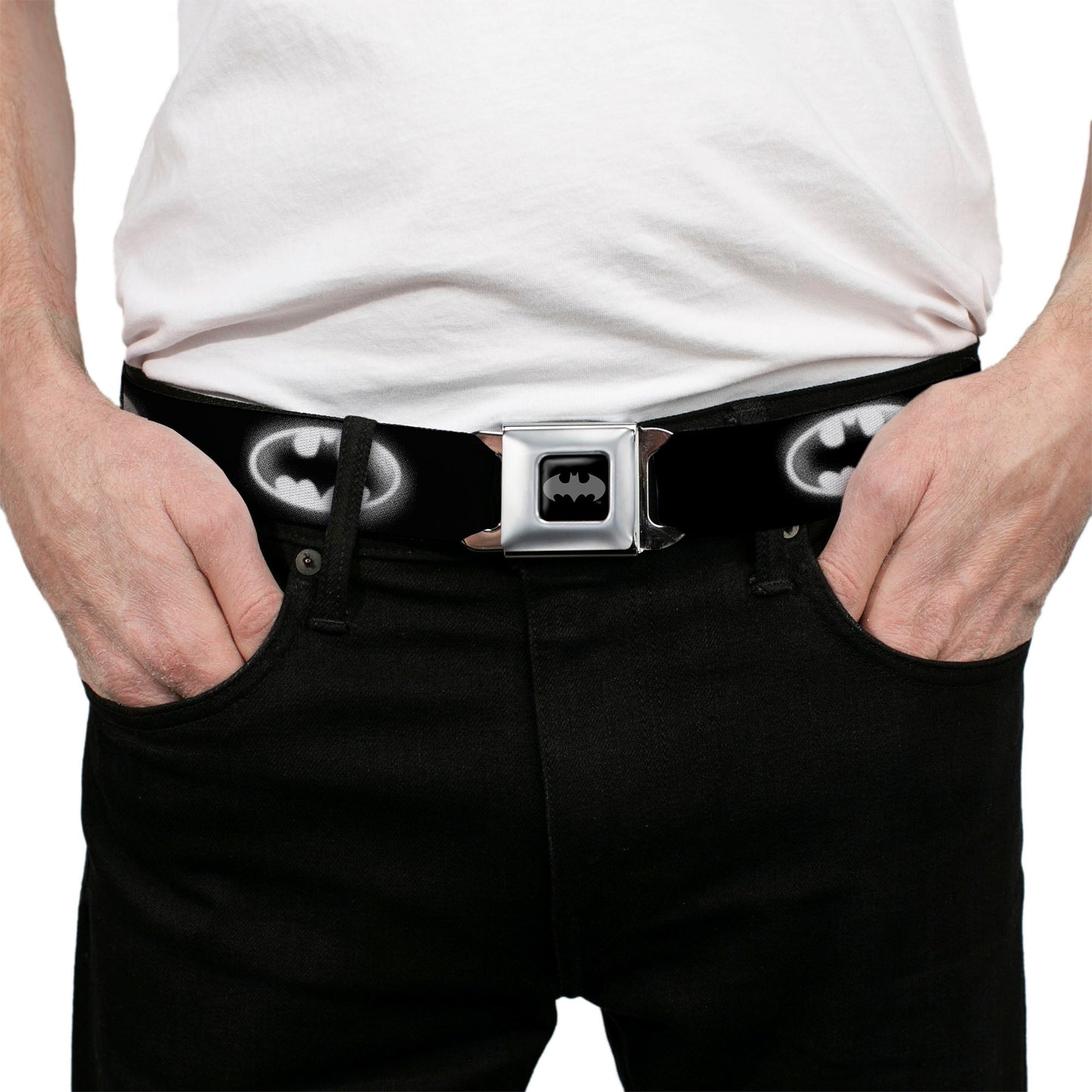 Batman Cloudy Bat Signal Seatbelt Belt